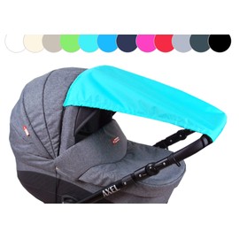 BABYLUX Sun Protection for Pushchair, Buggy, Baby Carrycot UV Protection, Roller Blind Function, Universal Sun Canopy, Adjustable (Mint)