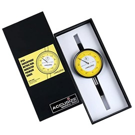 Accusize Industrial Tools 0-1mm x 0.01mm Plain Back IP54 Shockproof Metric Dial Indicator Premium Grade, P900-S002