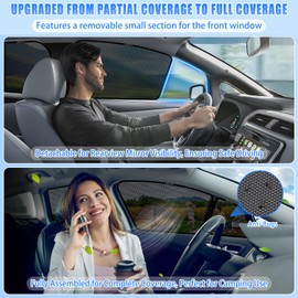 ZATOOTO Car Window Shades for Toyota Corolla 2019-2024, Side Window Cover Sunshade for Corolla Front Window Split Design Car Window Screen for Camping UV Sun Blocker Privacy Ventilation Bug-Free