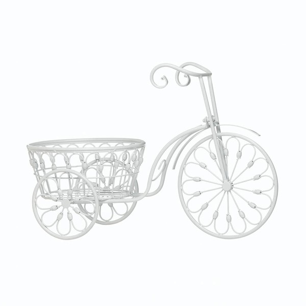 White Bicycle Planter 20.75x10x14.12â€