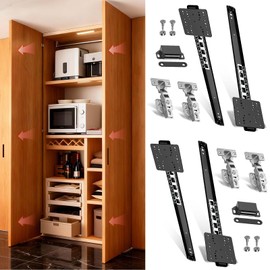 Mdkave 20inch Pocket Door Slides with Hinges,Pocket Cabinet Door Hardware Kit,Space Saving Sliding System for Cabinets (20inch,2Set)