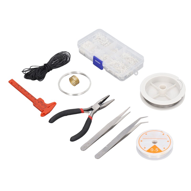 Earring Making Kit with Tweezers Ear Hooks Ear Pins Wax