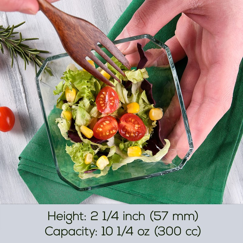 Glass Bowls for Kitchen Prep, Modern Serving Dishes for Dessert,