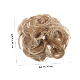 Healeved 2pcs Curly Bun Hair Extension Scrunchies: Women Faux Ponytail Hairpiece with Elastic Band - for Cosplay Costume Photography