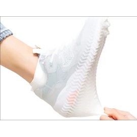 2 PCS Reusable Shoes Cover for Rain, Silicone Shoes Covers for Men Women, Non-Slip Outdoor Waterproof Shoe Protectors Clear Large