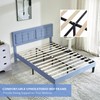 VECELO Full Size Bed Frame with Adjustable Headboard, Upholstered Button