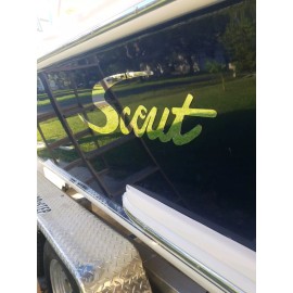 Unbranded SCOUT BOAT EMBLEM PAIR - Custom Made to Order-18 Ga. 304 S/S Brushed Finish