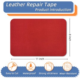 silllule 2Pcs Red Linen Fabric Patches Tape Self Adhesive,8x11 Inch Self-Adhesive Linen Repair Fabric Patch for Furniture,Linen Fabric Repair Patch for Couches,Bed,Car Seats,Chair