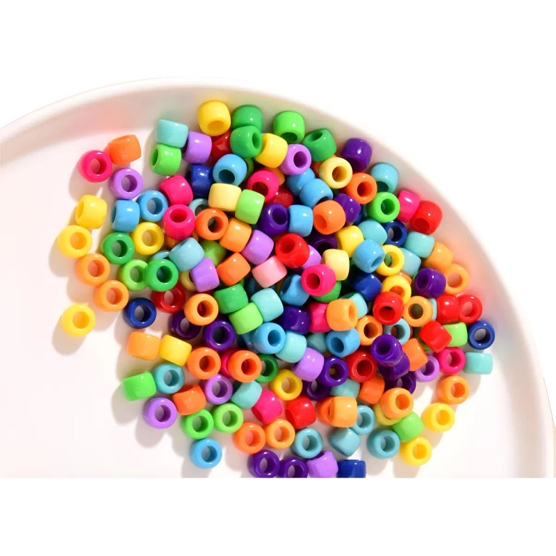 1000 Cuentas De Plástico Dona Pulsera Trenza Multicolor