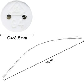 Powice Pack of 10 G4 Sockets, G4 Lamp Sockets, 10 cm, Ceramic Socket, G4 Socket Lamp Holder, High Temperature Resistant, LED Socket for G4 Lamps Home Supplies