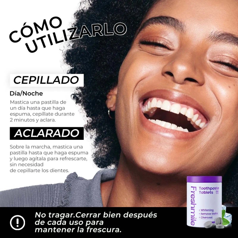 Freshmile Pastillas De Dientes Higiene Bucal Limpieza Dental Fm108 Menta
