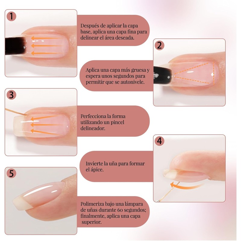 CHERIMOYA Gel UV LED Refuerzo Rosa Nude Claro 15ml Uñas