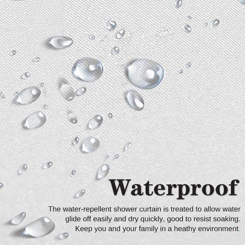 Escerleent Zen Stone Shower Curtains Set for Bathroom - Waterproof