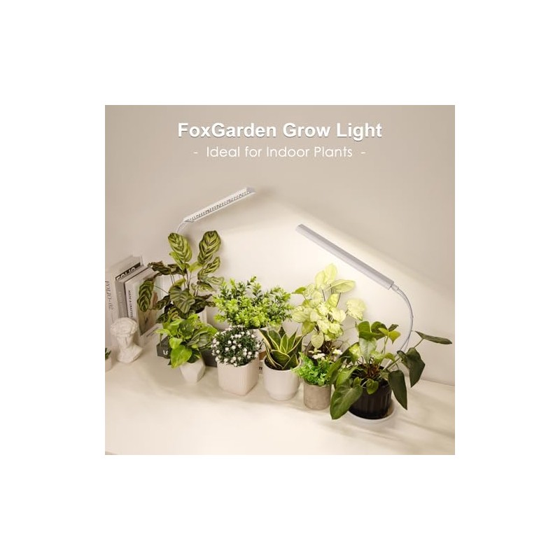 FOXGARDEN Grow Light for Indoor Plants Growing, Full Spectrum Gooseneck