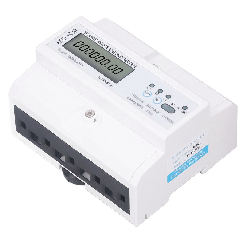 3 Phase 4 Wire Electronic Energy Meter 35mm DIN Rail