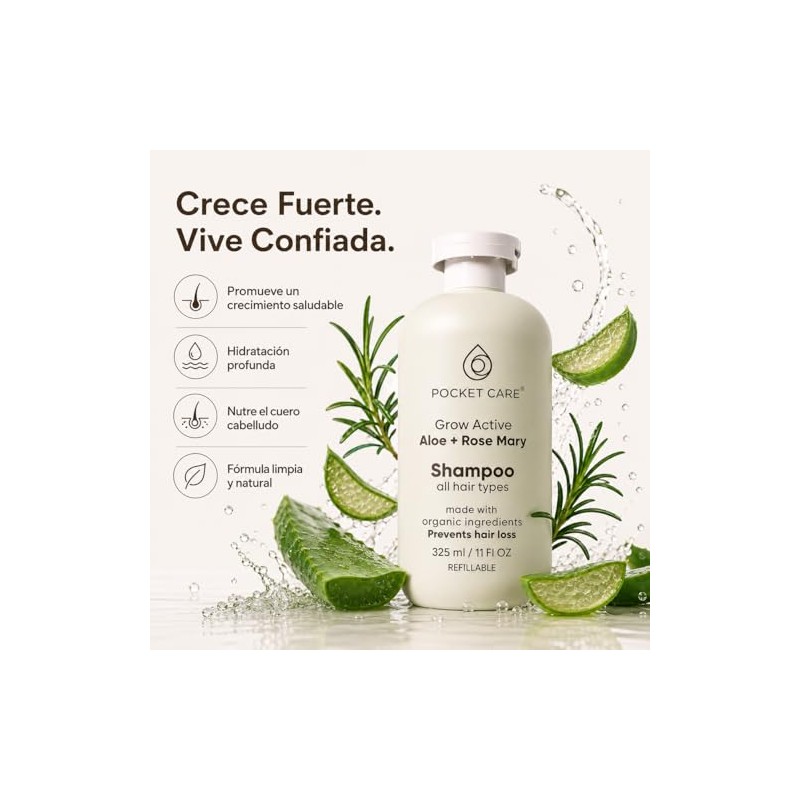 Shampoo Anticaída con Romero y Sábila – Fortalece y Engrosa