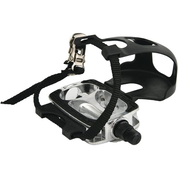 EIRONA 9/16 Bicycle Pedals with Adjustable Straps and Toe Clips