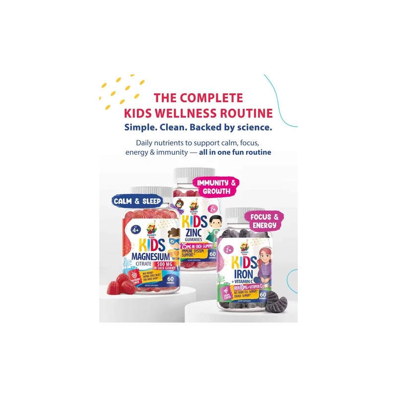 Gomitas de Magnesio Citrato Sunny Sam para Niños, con 90