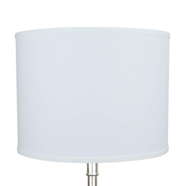 FenchelShades.com 16" Top Diameter x 16" Bottom Diameter 12" Height Cylinder Drum Lampshade USA Made (Linen White)