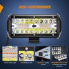 Nilight 2PCS 6.5 Inch 120W LED Light Bar Amber White