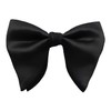 Lovacely Mens Oversized Satin Silk Bow Tie Solid Color Formal