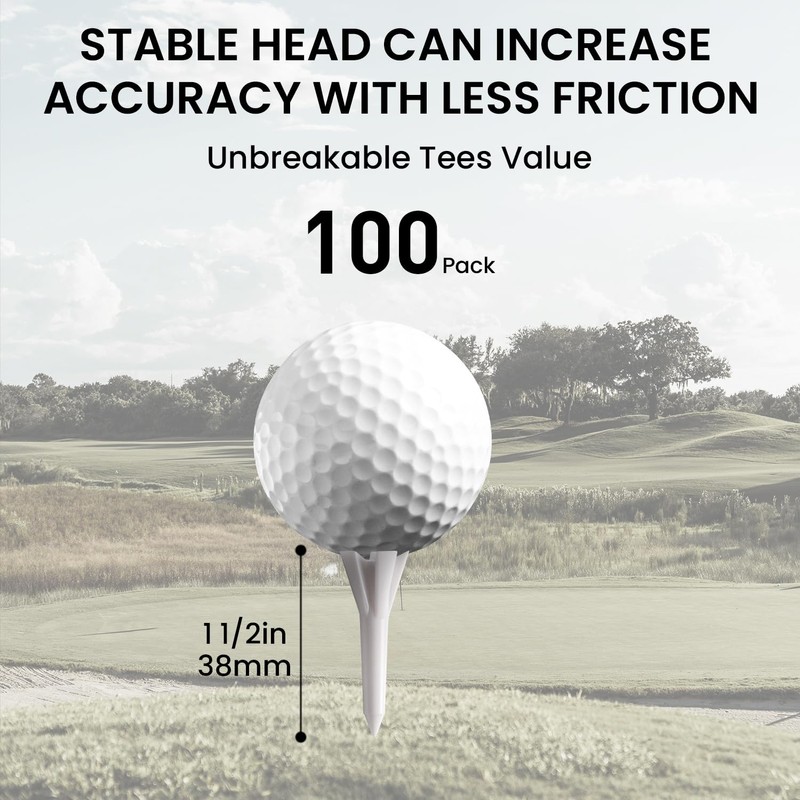 FINGER TEN 1 1/2" Plastic Golf Tees Short Tee 38mm