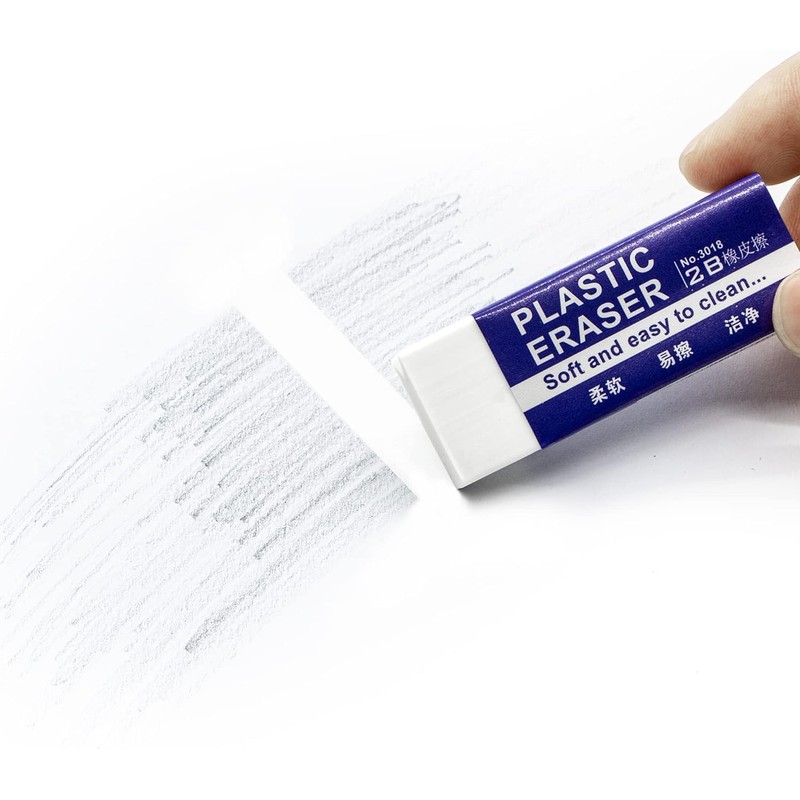 EULANT Pencil Erasers 10 Pieces, White 2B Rubbers Erasers for