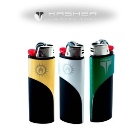 Kasher Classic Multi-Tool Lighter Case with Lighter - Lightweight, Durable Construction, Portable - Stainless Steel - Versatile Usage as Cutter for Opening Packages & More - Pack of 3 (Assorted)