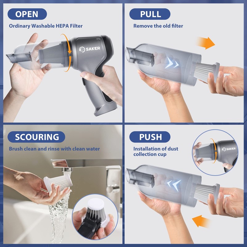 Saker 3 in 1 vacuum cleaner original filter, 3 HEPA