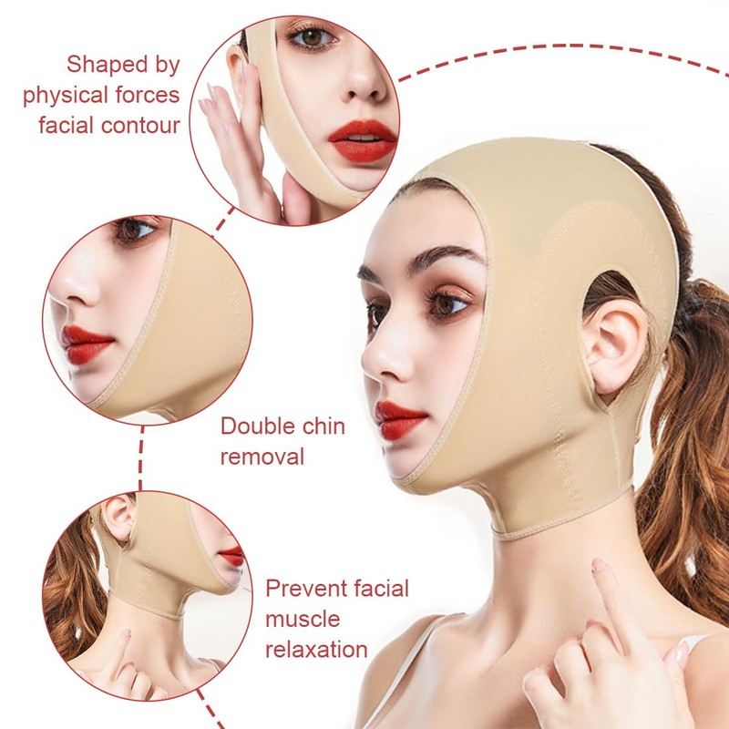 GNALIA 1 Masque Minceur Pour Double Menton Bande de Raffermissement
