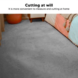 Greensen Pack of 10 Plush Foam Puzzle Mat, Non-Slip Fluffy Tiles, EVA Foam and Plush Play Mat for Bedroom, Playroom, Children's Room, 31 x 30 cm (Grey)