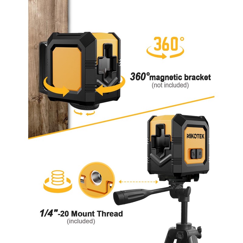 Laser Level Self-Leveling Green Beam Horizontal and Vertical Cross-Line Laser
