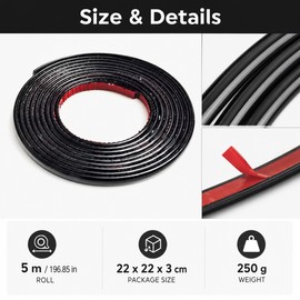 Self-Adhesive Mirror Frame Trim 5m - Flexible PVC Molding Strip for Walls, Ceilings, Doors, Cabinets and DIY Home Decor