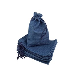 Palmhomee Pack of 25 Burlap Gift Bags with Drawstring Linen Jewelry Pouches Wedding Hessian Jute Bags for Birthday Jewelry and Treat Pouches Party Wedding Favors Gift Art and DIY Craft (7x9 Inch, Navy Blue)