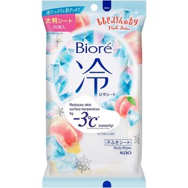 Kao Biore Cooling Sheet Peach Soap Scent 20 Sheets, 3 Pieces, 100g / 카오 비오레 냉각시트 복숭아비누향 20매, 3개, 100g