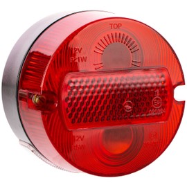 MZA - Vehicle Electrics Rear Light Round Complete Diameter 100 mm with Number Plate Light Simson S50, KR51/2 Schwalbe