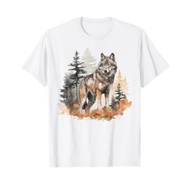 Wolf Survives Mountain Silhouette Art Lone dog T-Shirt for Men Women