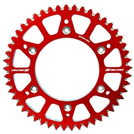 SCAR Aluminium Sprocket Compatible with Honda CR CRF 125 150F 230F 250 250F 250R 250RX 450R 250X 450X 450RX 450L 450RL 87-23, Red - 48 Teeth