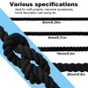 Cotton Rope, Black Cotton Cord, 3 Strand Twisted Macrame Cord