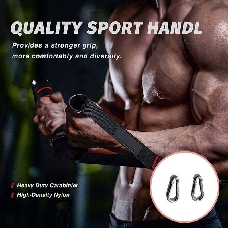 Set of 2 Resistance Handles, Resistance Band Gym Handles, Nylon