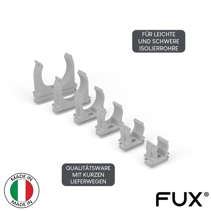 FUX Pack of 10 Pipe Clamps M16-M50, 16 mm -
