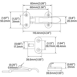 YUSOVE Boat Anti-Rattle Latch 316 Stainless Steel Lockable Hold Down Clamp Latch,Marine Hatch Hardware Fasteners,Pack of 2