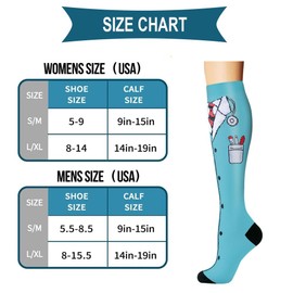 GEYIWSSXY 6 Pairs Compression Socks for Men Women Colourful Support Socks for Sports Running Travel Cycling, Multicolor-18, S - M