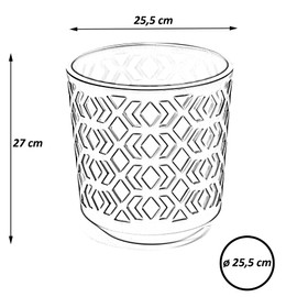 Tymar Flower Pot, Set of 2, Round Shape, Planter (Black/Gold, Diameter 25.5 cm)