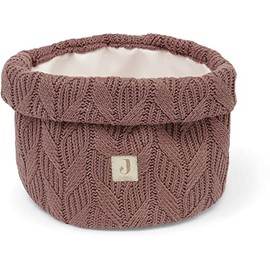 Jollein Changing Table Basket Round Utensil Bag Basket Spring Knit Chestnut
