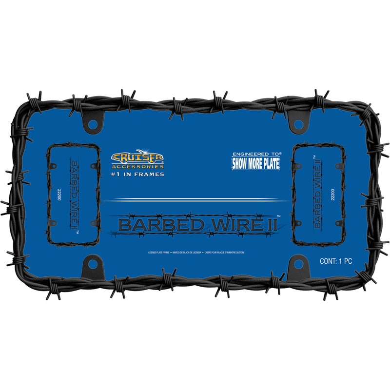 Cruiser Accessories Barbed Wire License Plate Frame, Matte Black