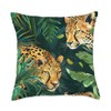 Green Bohemian Tropical Cheetah Kiss Pattern Decor Throw Pillow
