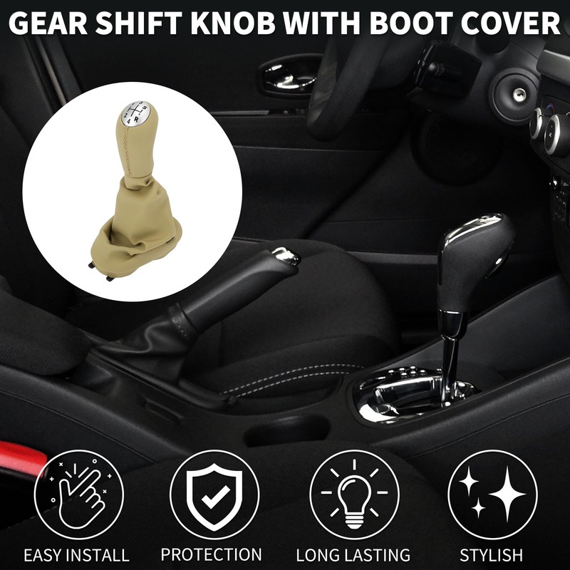 TUCKBOLD 5 Speed Manual Gear Shifter Knob with Cover for