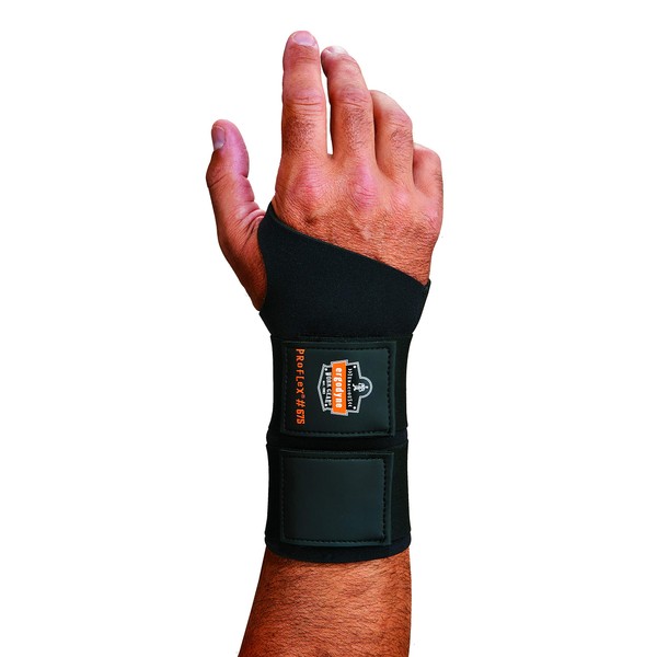 Ergodyne - 16624 ProFlex 675 Ambidextrous Double-Strap Wrist Support, Black, Large