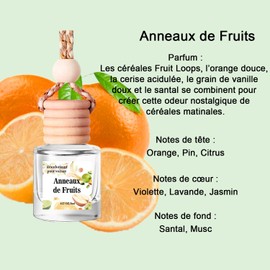 Shinfirst Dsodorisant de voiture suspendu, diffuseur d'huiles essentielles pour voiture, dsodorisant de voiture durable, dsodorisant de voiture pour femmes (2*Cercles de fruits)